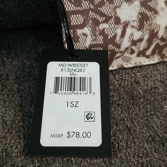 Nwt DKNY medium brown graffiti wristlet. Retails $78 - Picture 7 of 8